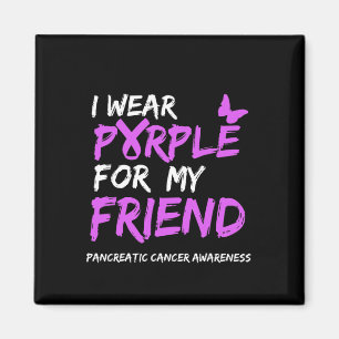 Imán Yo uso morado para mi amigo que lucha contra el cá