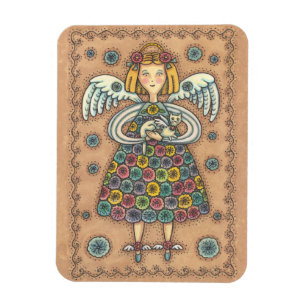Imán Yo Yo Quilt Angel MAGNET Primitive