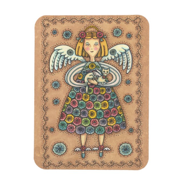 Imán Yo Yo Quilt Angel MAGNET Primitive (Vertical)