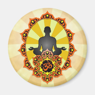 Imán Yoga Aum de la meditación, naranja y amarillo