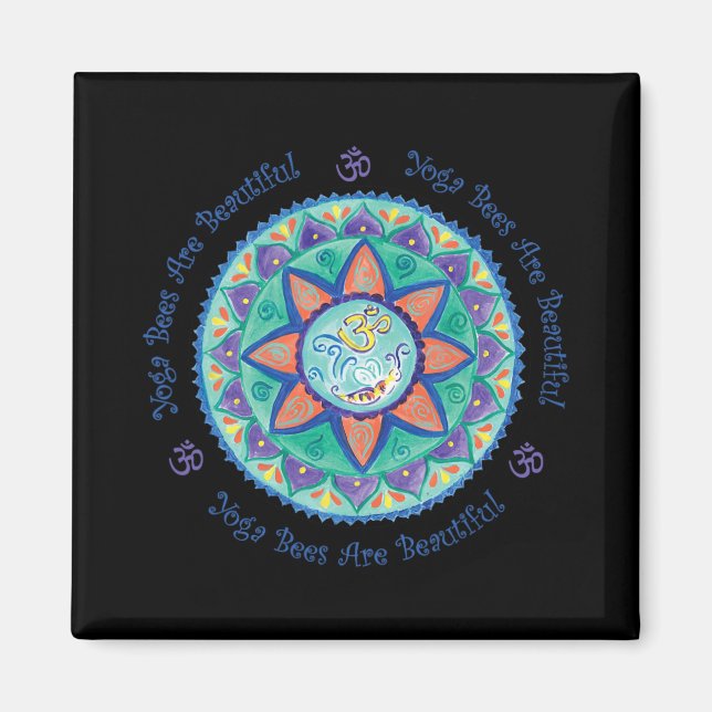 Imán Yoga Bees Om Mandala  (Frente)