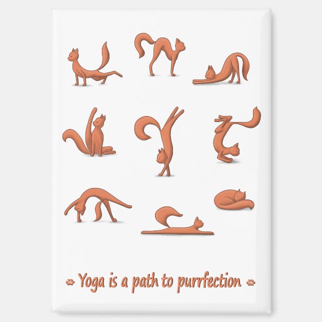 Imán Yoga Gato (Anverso)
