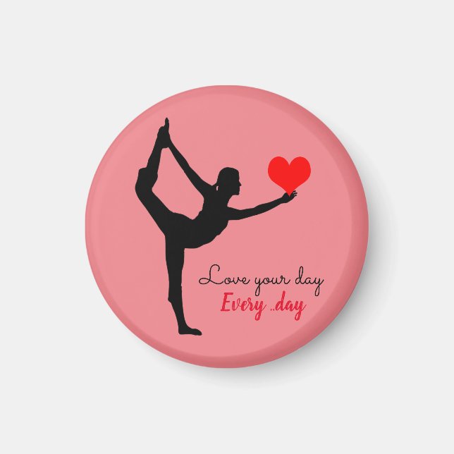 Imán Yoga Heart & Love your day, Every day / Yogini (Frente)