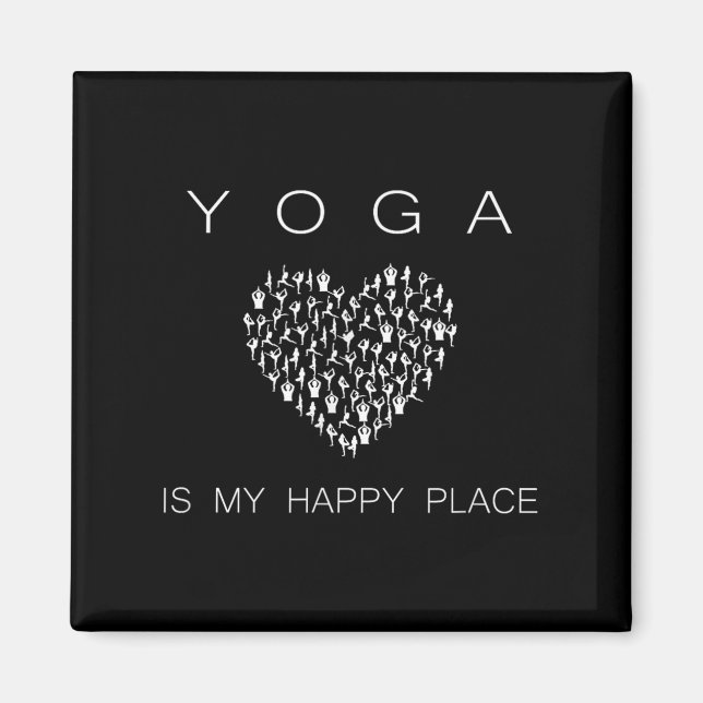 Imán Yoga Is My Happy Place Insrational Motivational  (Frente)