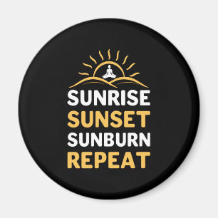 Imán Yoga Lover Yoga Sunrise Sunset Sunburn Repeat
