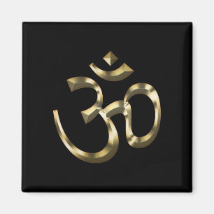 Imán Yoga, Om Aum Icon, Hinduismo Symbol, oro negro
