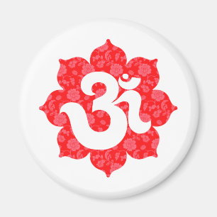 Imán Yoga OM en el rojo de Lotus