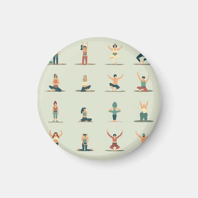 Imán Yoga, pilates, insignia temática (Frente)