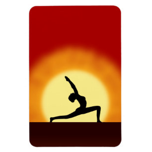 Imán Yoga Sunrise Pose Shilhouette Large Flexi Magnets