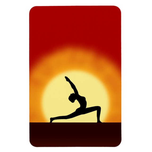 Imán Yoga Sunrise Pose Shilhouette Large Flexi Magnets (Vertical)