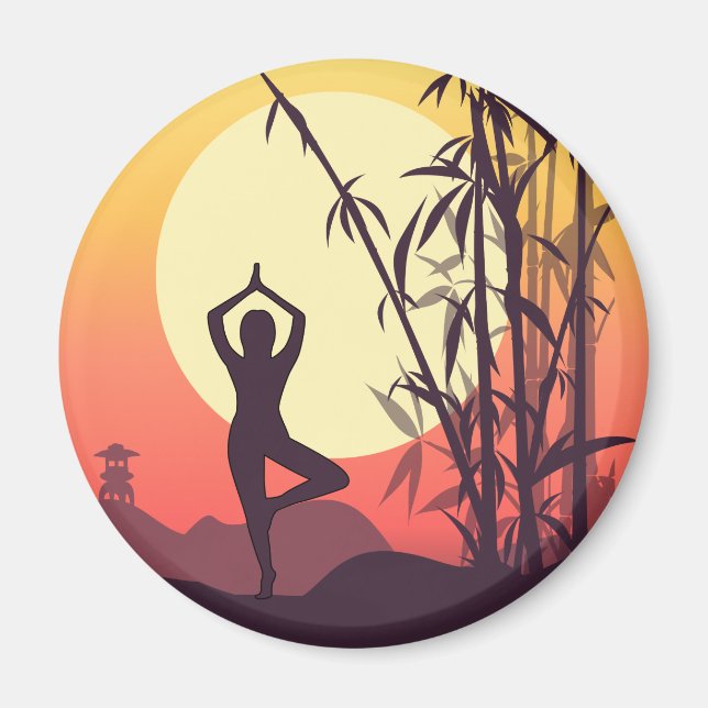 Imán Yoga Sunset Love (Frente)