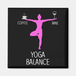 Imán Yoga Wine and Coffee Lover