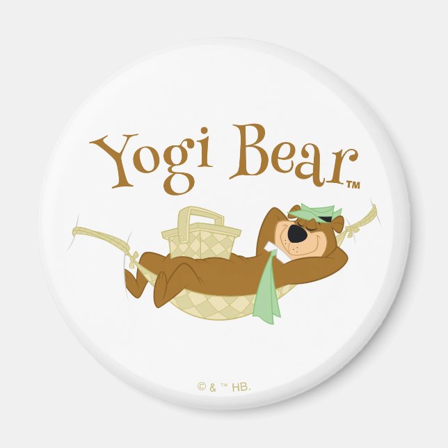 Imán Yogi Bear Picnic Hammock Nap Time (Frente)