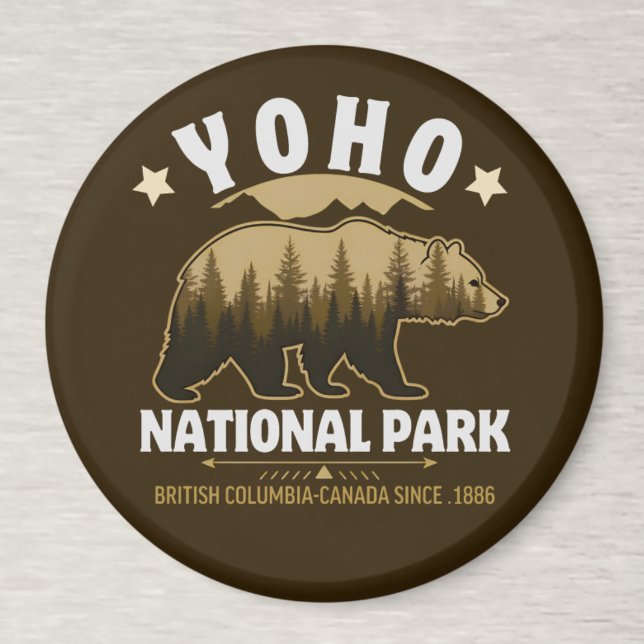 Imán Yoho National Park Canada – Bear & Forest Landscap (Subido por el creador)