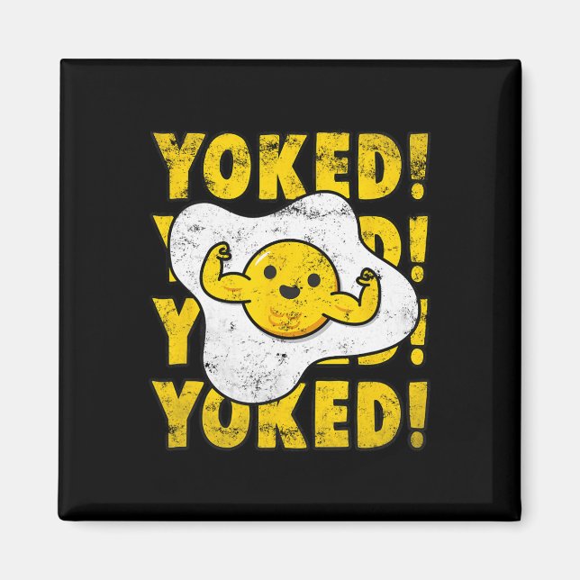 Imán Yoked Bodybuilding Egg Yolk Bulk Men Funny Gym (Frente)