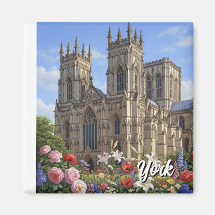 Imán York Minster England Flowers