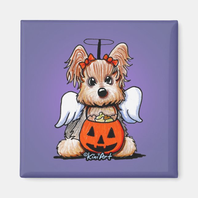 Imán Yorkie Halloween Angel Magnet (Frente)