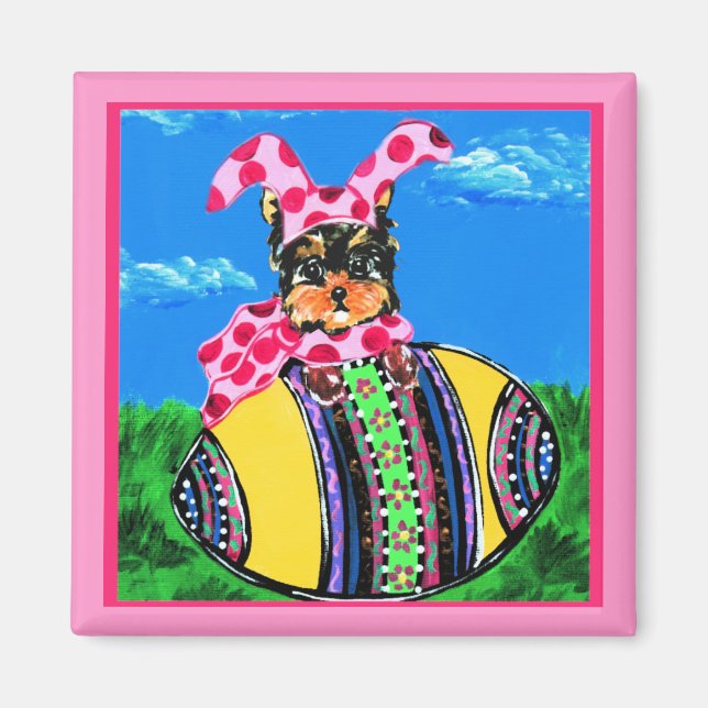 Imán Yorkie Poo de Pascua (Frente)