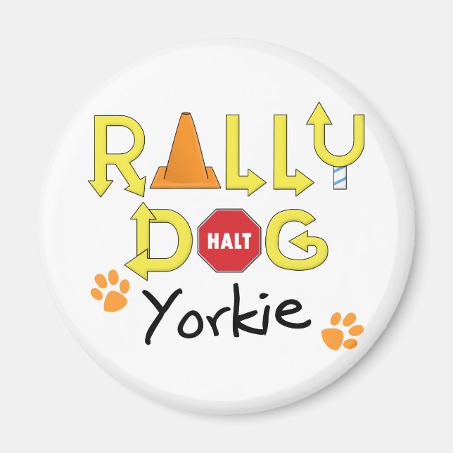 Imán Yorkie Rally Dog (Frente)