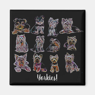 Imán Yorkies! del Cojín decorativo de todo tipo