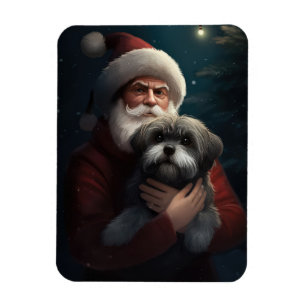 Imán Yorkipoo Con Santa Claus Navideño Festivo