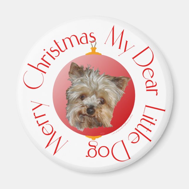 Imán Yorkshire Terrier de Navidad (Frente)