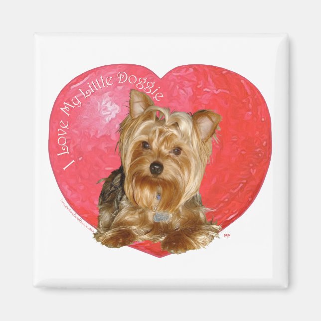 Imán Yorkshire Terrier Día de San Valentín (Frente)