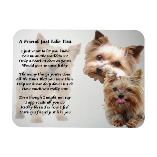 Imán Yorkshire Terrier Friend Poem Magnet (Horizontal)