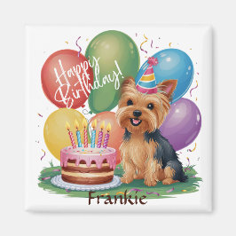 Imán Yorkshire Terrier Happy Birday