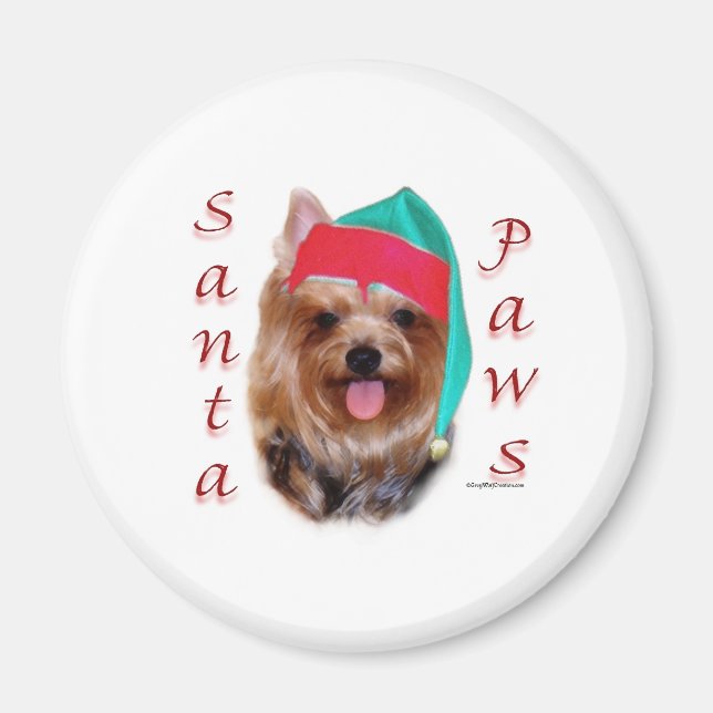 Imán Yorkshire Terrier Santa Paws (Frente)