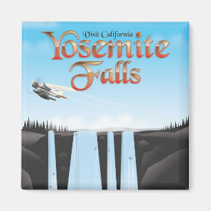 Imán Yosemite Falls California travel poster