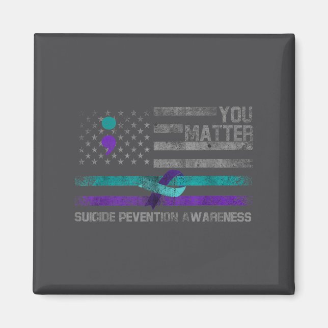 Imán You American Flag Suicide Prevention Awareness  (Frente)