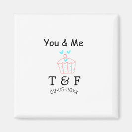 Imán You and me love cup cake red valentine's day name 