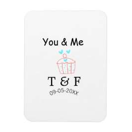 Imán You and me love cup cake red valentine's day name 
