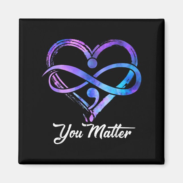 Imán You Suicide Prevention Awareness Heart Men Women  (Frente)