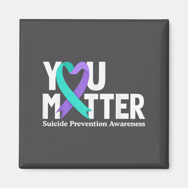 Imán You Suicide Prevention Awareness Teal &amp; Purple (Frente)