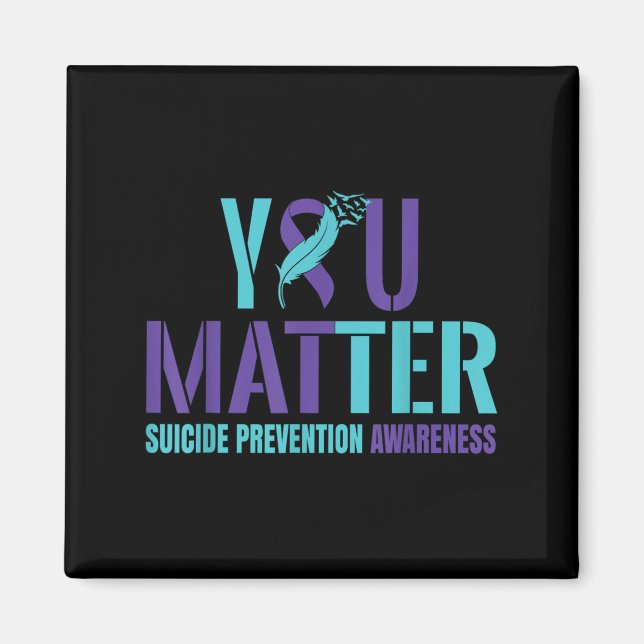 Imán You - Suicide Prevention Teal Purple Awareness Rib (Frente)