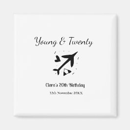 Imán Young and twenty adventure happy birthday add name
