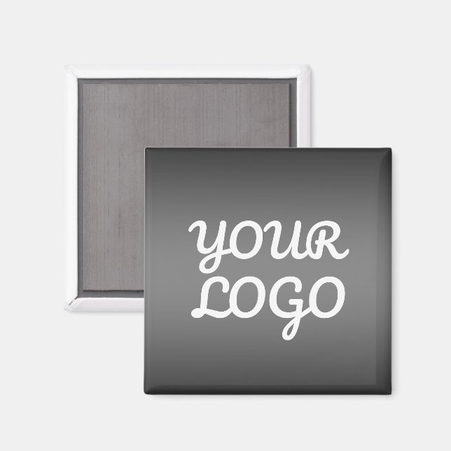 Imán Your Logo & Modern Simple Ombre | Dark Gray (Anverso/Reverso)
