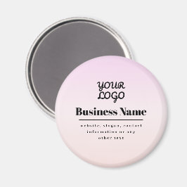 Imán Your Logo & Text | Pink & Peach Ombre