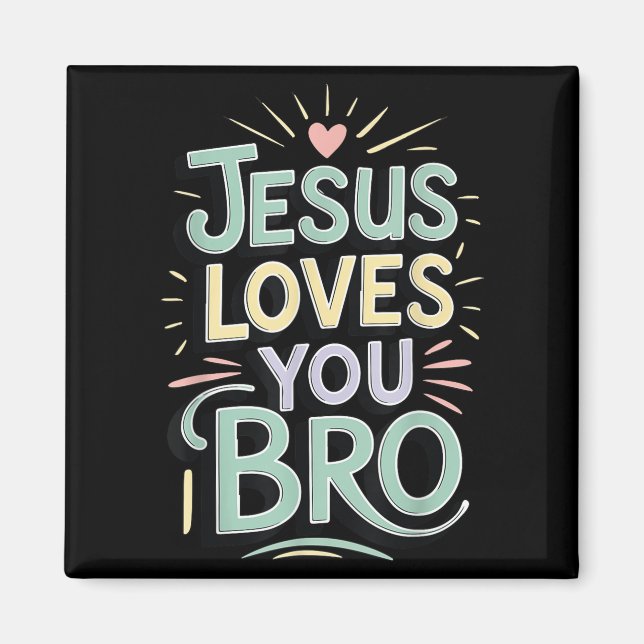 Imán Youth Jesus Love You Bro Funny Christian God Son B (Frente)