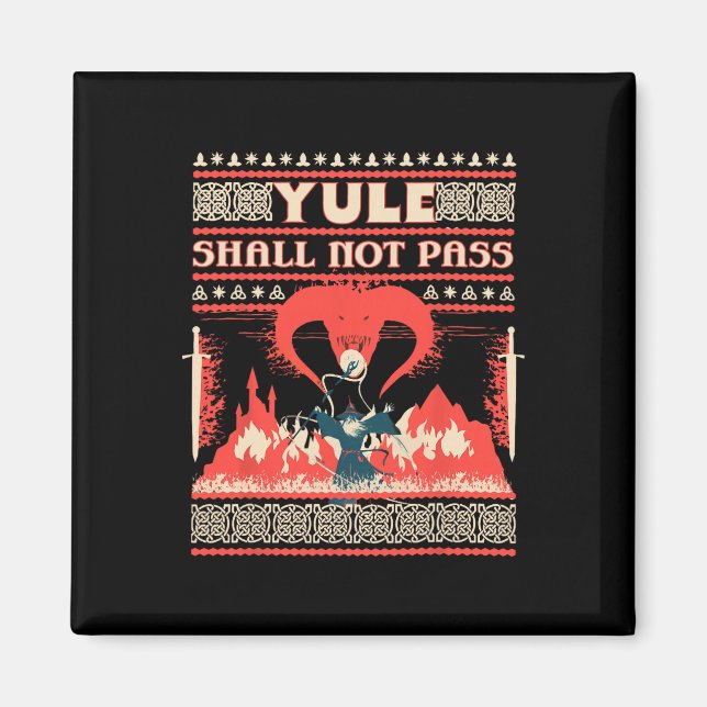 Imán Yule Shall Not P Fantasy Wizard Holiday Pun Funny  (Frente)
