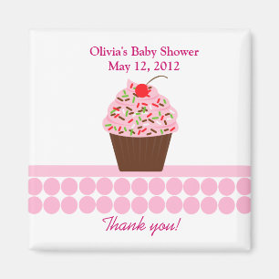 Imán YUMMY CUPCAKES Baby Shower Favor Magnet
