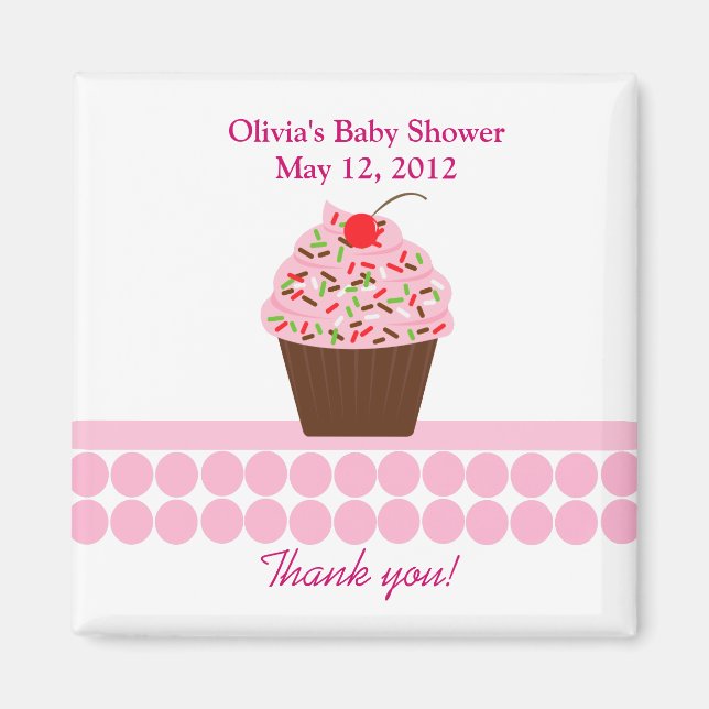 Imán YUMMY CUPCAKES Baby Shower Favor Magnet (Frente)