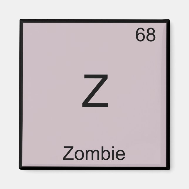 Imán Z - Zombie Funny Chemistry Element Symbol T-Shirt (Frente)