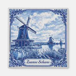 Imán Zaanse Schans Delft Blue style magnet