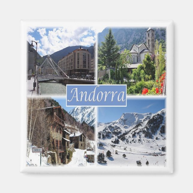 Imán zAD003 ANDORRA, La Vella, mosaico, Fridge (Frente)