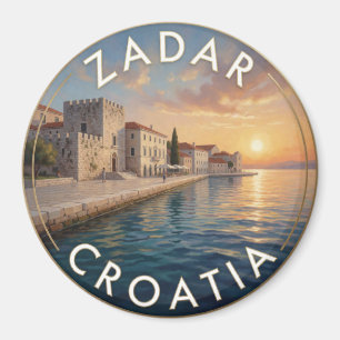 Imán Zadar Croacia Atardecer Adriático Paseo Marítimo