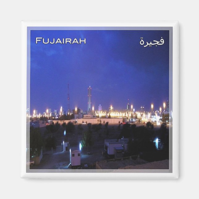 Imán zAE036 FUJAIRAH una vista nocturna, EAU, Asia, Fri (Frente)