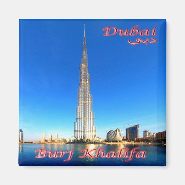 Imán zAE073 DUBAI Burj Khalif, Emiratos Árabes Unidos,  (Frente)